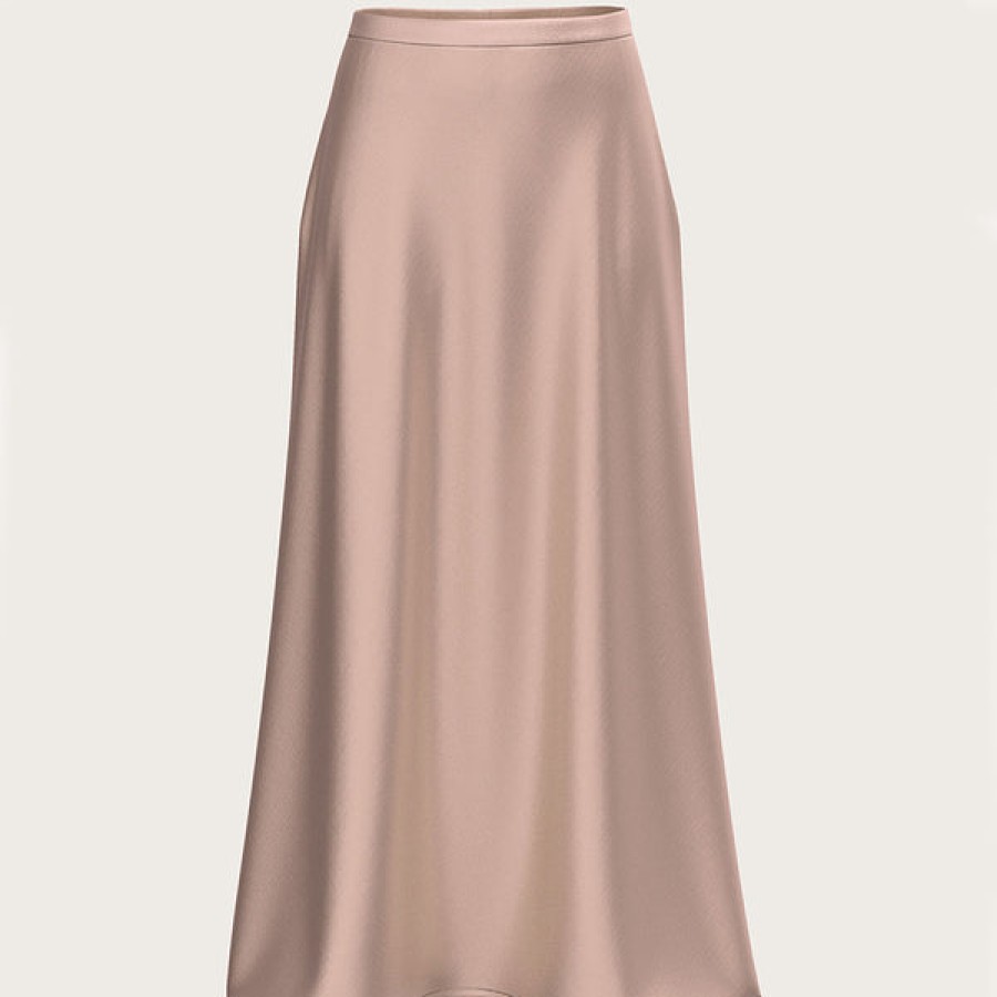 Women La Bande Berlin Skirts | Satin Silk Midi-Skirt In Blush