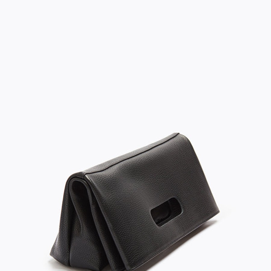 Women AMAATA Bags | Black Leather Clutch