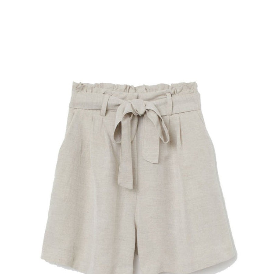 Women ORAMAI LONDON Jeans & Trousers | High-Waisted Linen Shorts