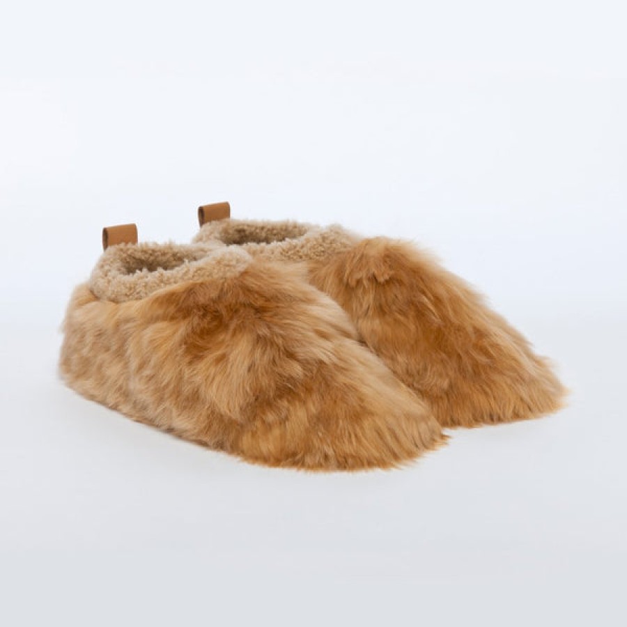 Men Baboosha Paris | Ethically And Cruelty Free Alpaca Slippers In Honey Colour