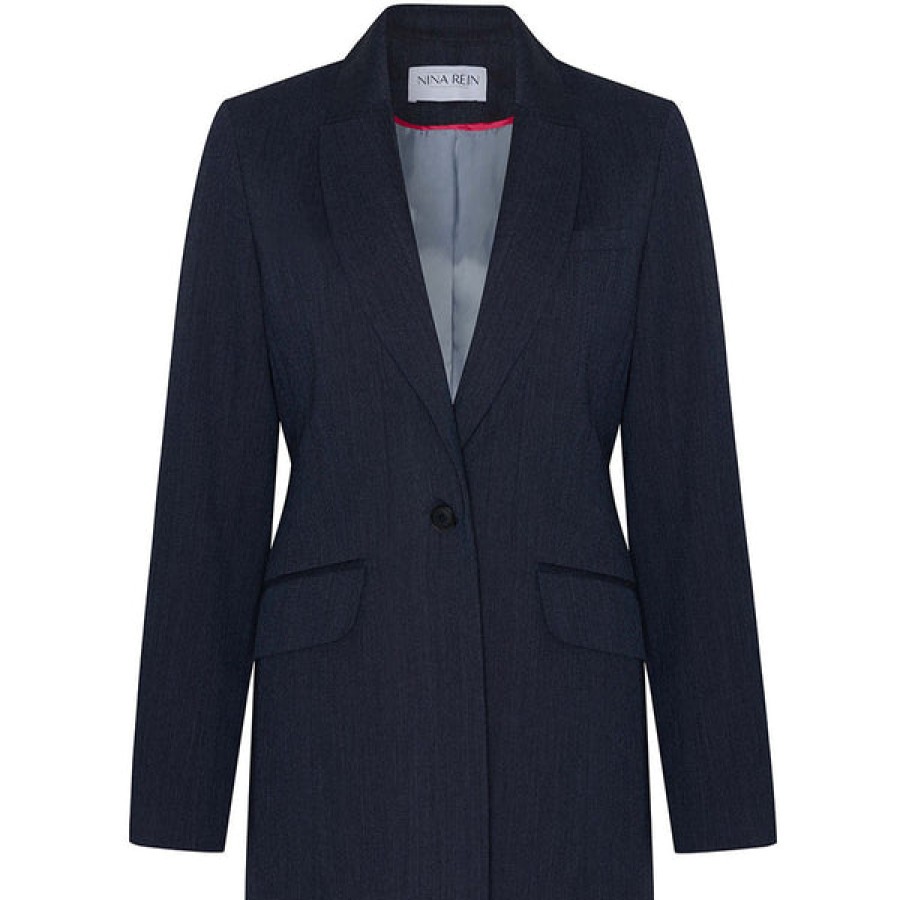 Women NINA REIN Coats & Jackets | Oversized Blazer In Navy