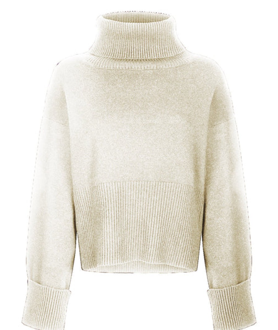 Women Antonia Zander Knitwear & Cashmere | Cropped Cashmere Turtleneck Sweater