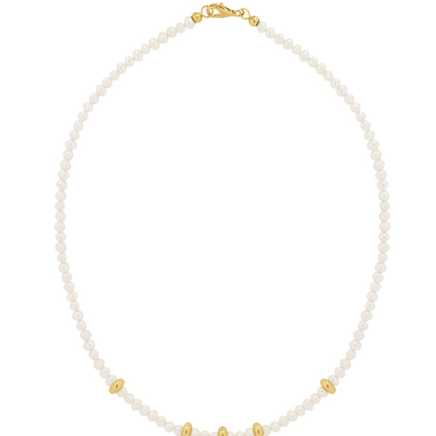 Women LLR Studios Jewelery | Mini Pearl Chain With Gold/Silver Details