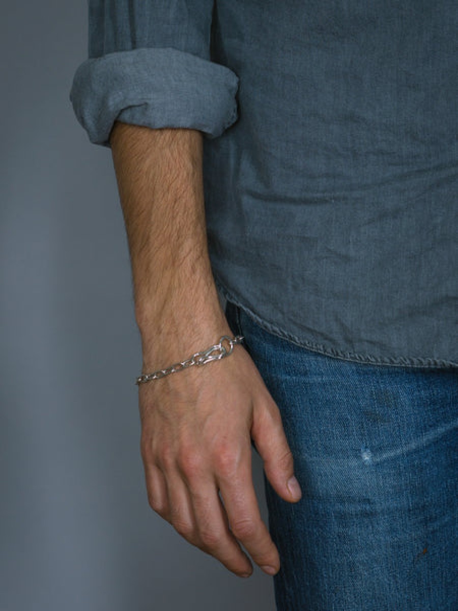 Men SASKIA DIEZ | Bold Silver Bracelet