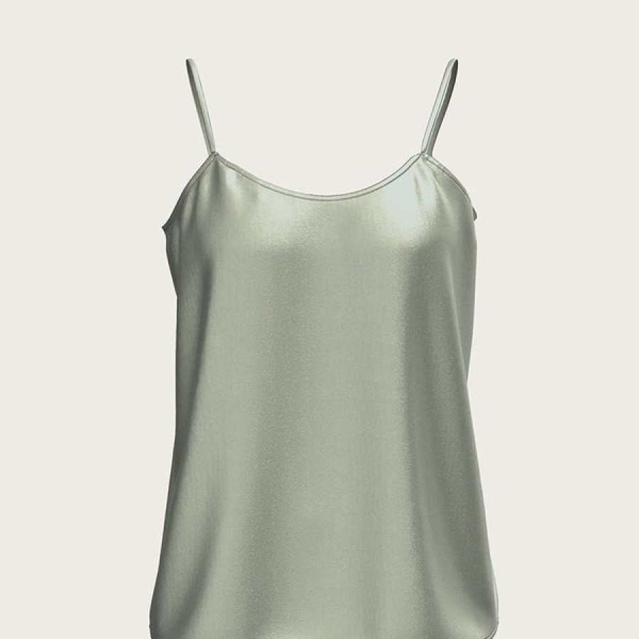 Women La Bande Berlin Tops & Shirts | Mint Satin Silk Camisole