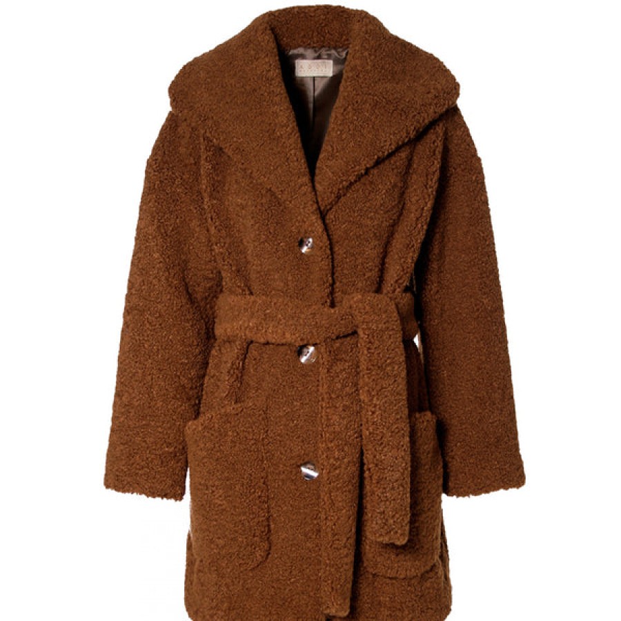 Women AGGI Coats & Jackets | Brown Teddy Coat