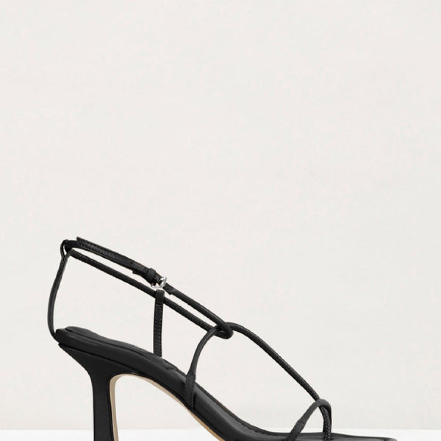 Women ESSEN Shoes | Leather Strap Heel Sandals In Black