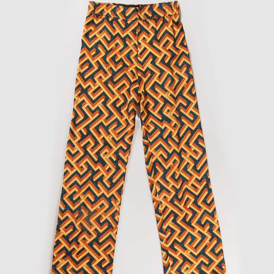 Women CRUBA Jeans & Trousers | Patterned Silk Pants