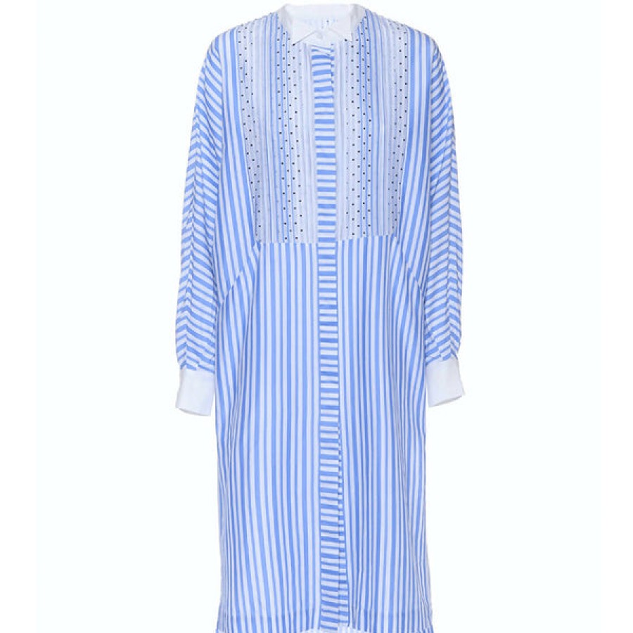 Women Helene Galwas Dresses | Blue White Blouse Dress