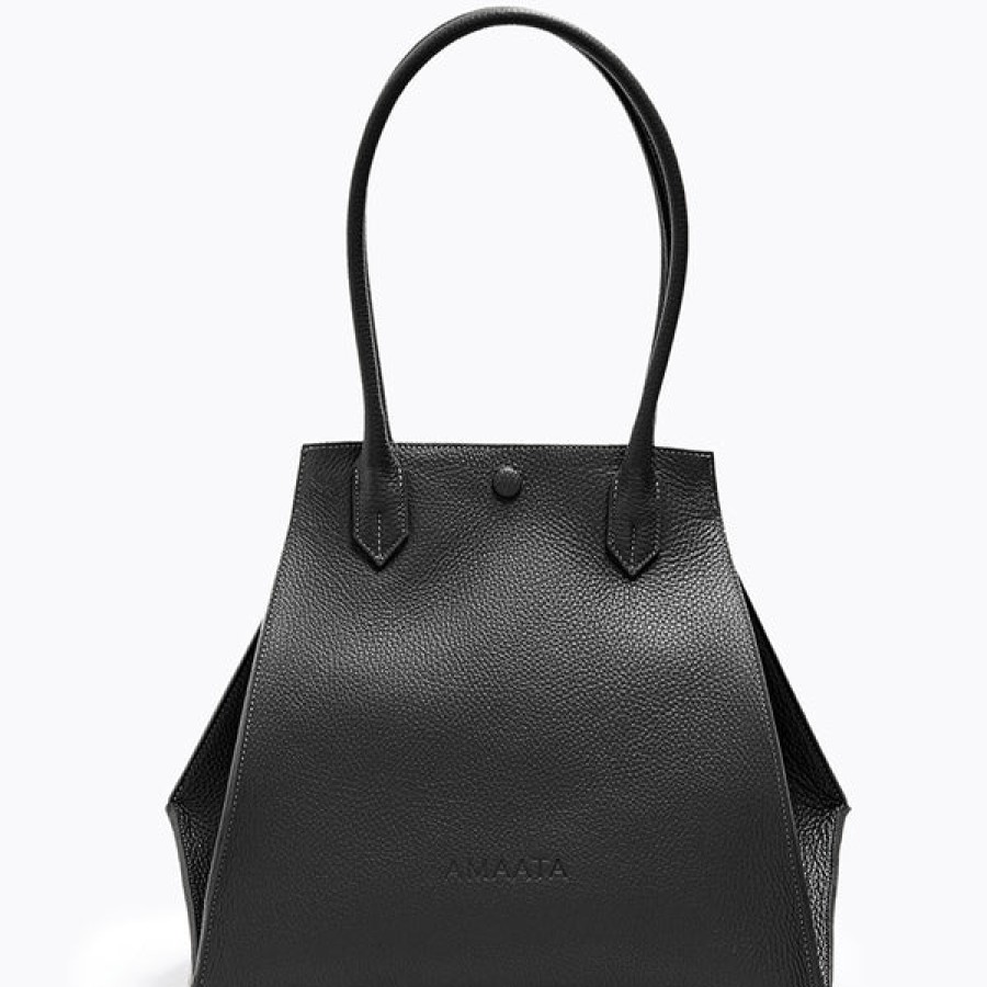 Women AMAATA Bags | Black Leather Bag