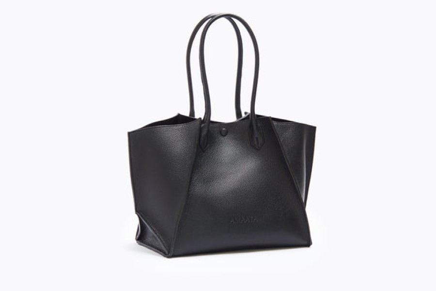 Women AMAATA Bags | Black Leather Bag