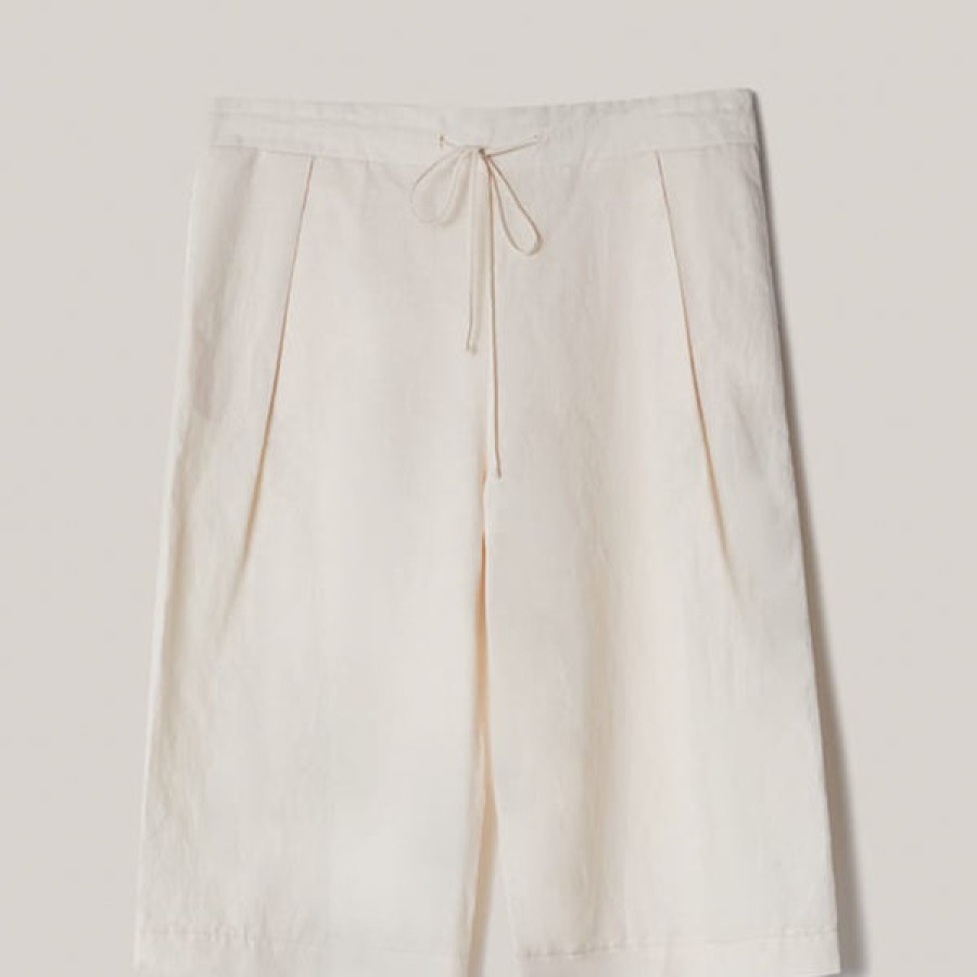 Women MALAIKARAISS Jeans & Trousers | Linen Bermuda Shorts