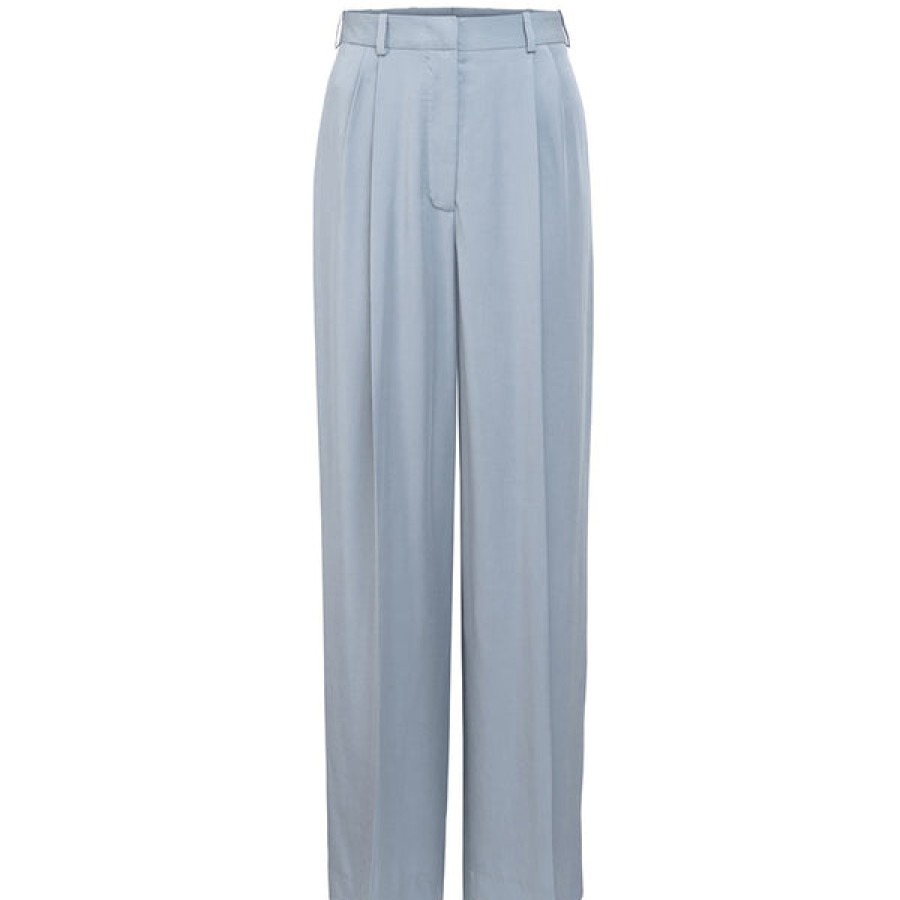 Women HELLO'BEN Jeans & Trousers | High Waisted Tencel Pants In Light Blue