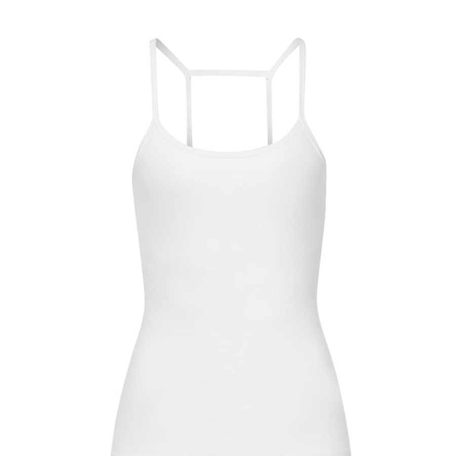 Women Wellicious Gymwear | White Yoga Top With Cut-Out Back