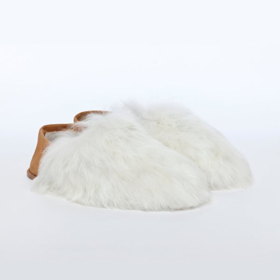 Men Baboosha Paris | Ethically And Cruelty Free Alpaca Slippers In White