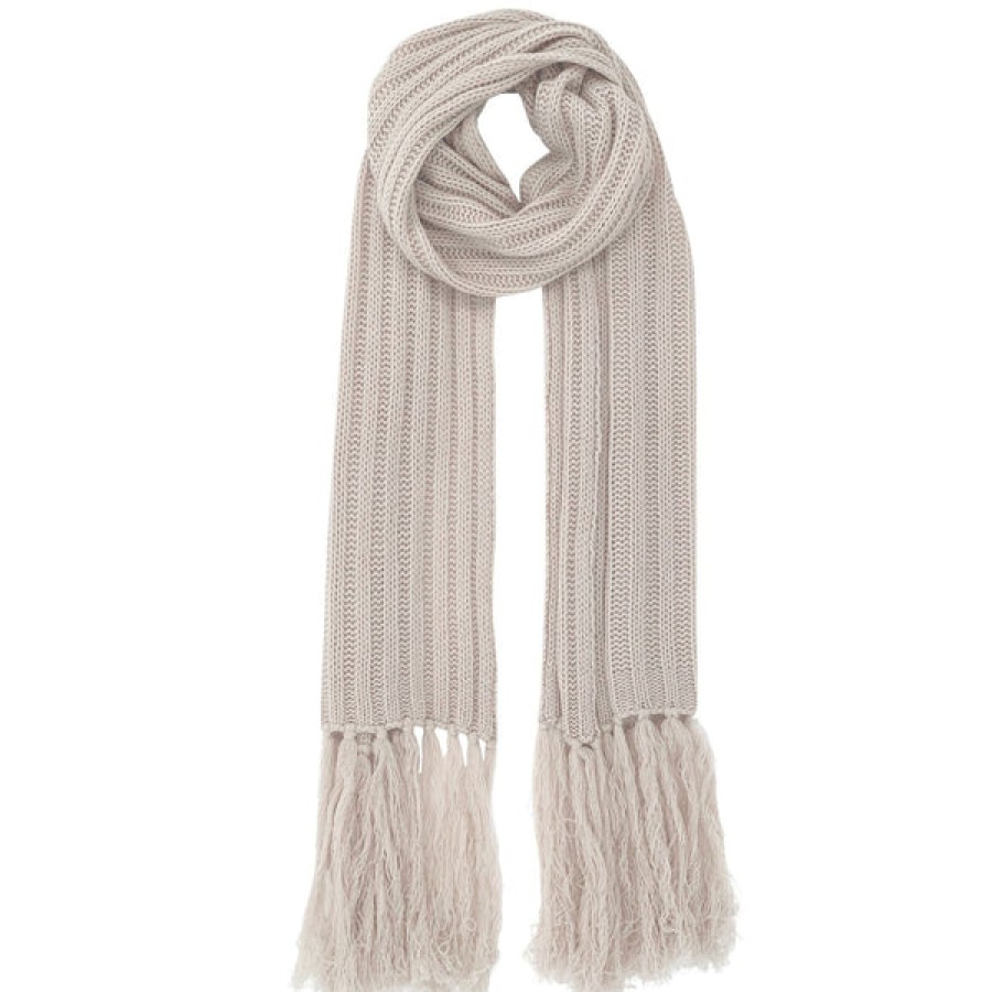 Men PETIT CALIN HAMBURG | Fringed Cashmere Scarf In Beige