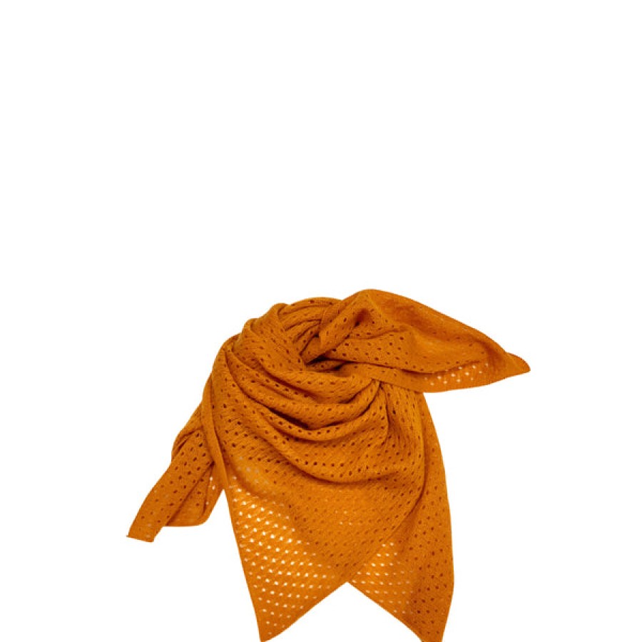 Women PETIT CALIN HAMBURG Accessories | Cashmere Cloth With Fine Hole Pattern In Tumeric