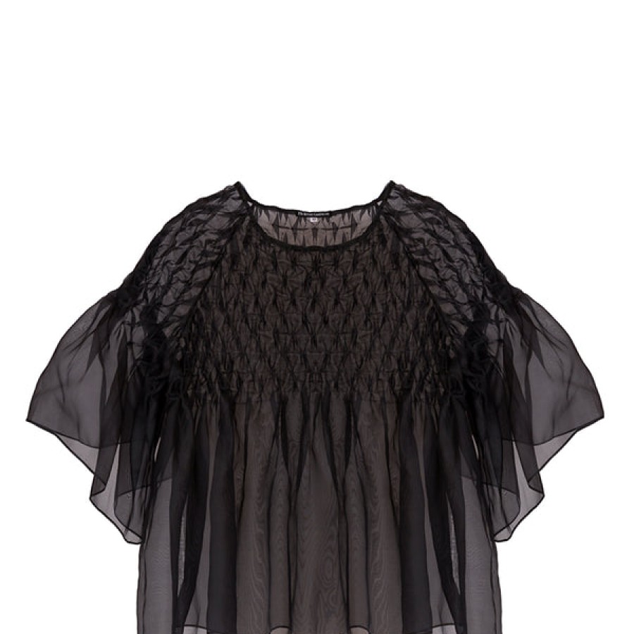 Women Helene Galwas Tops & Shirts | Black Couture Blouse