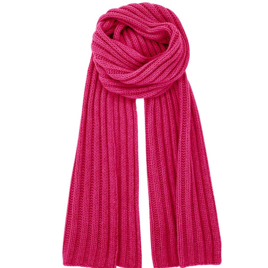 Women PETIT CALIN HAMBURG Accessories | Ribbed Cashmere Scarf In Pink