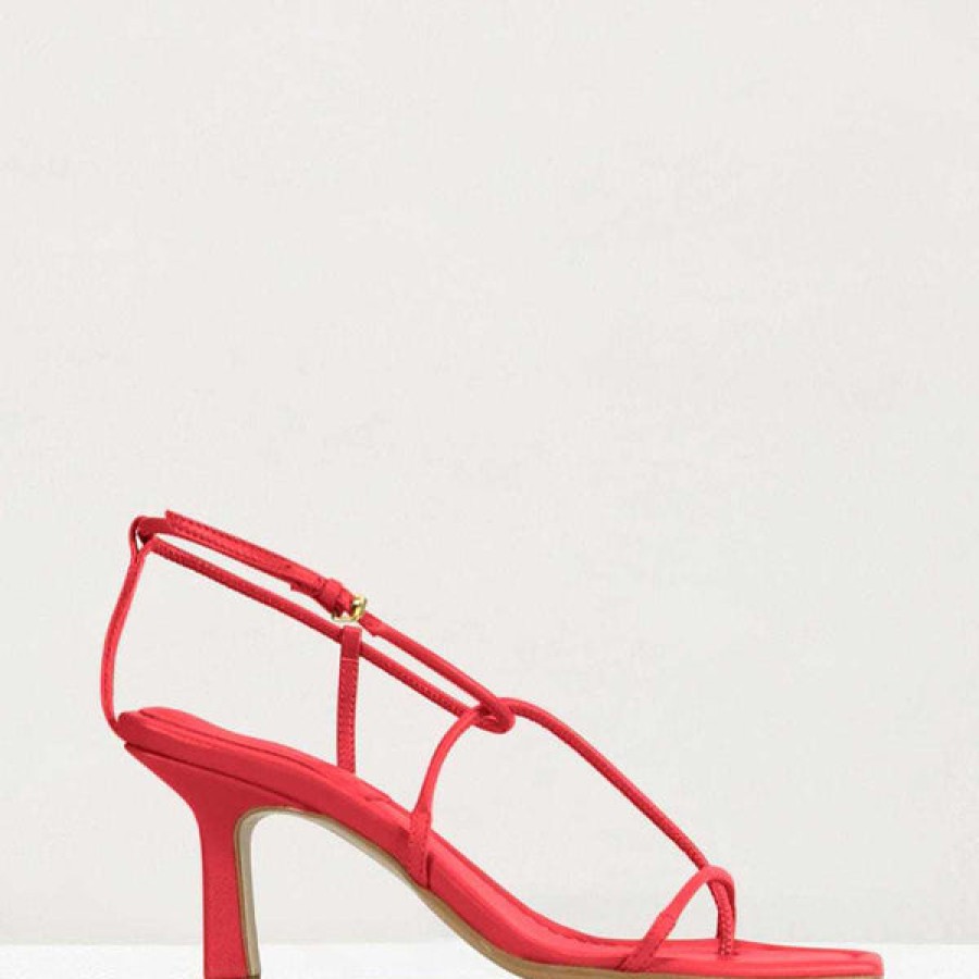 Women ESSEN Shoes | Leather Strap Heel Sandals In Red