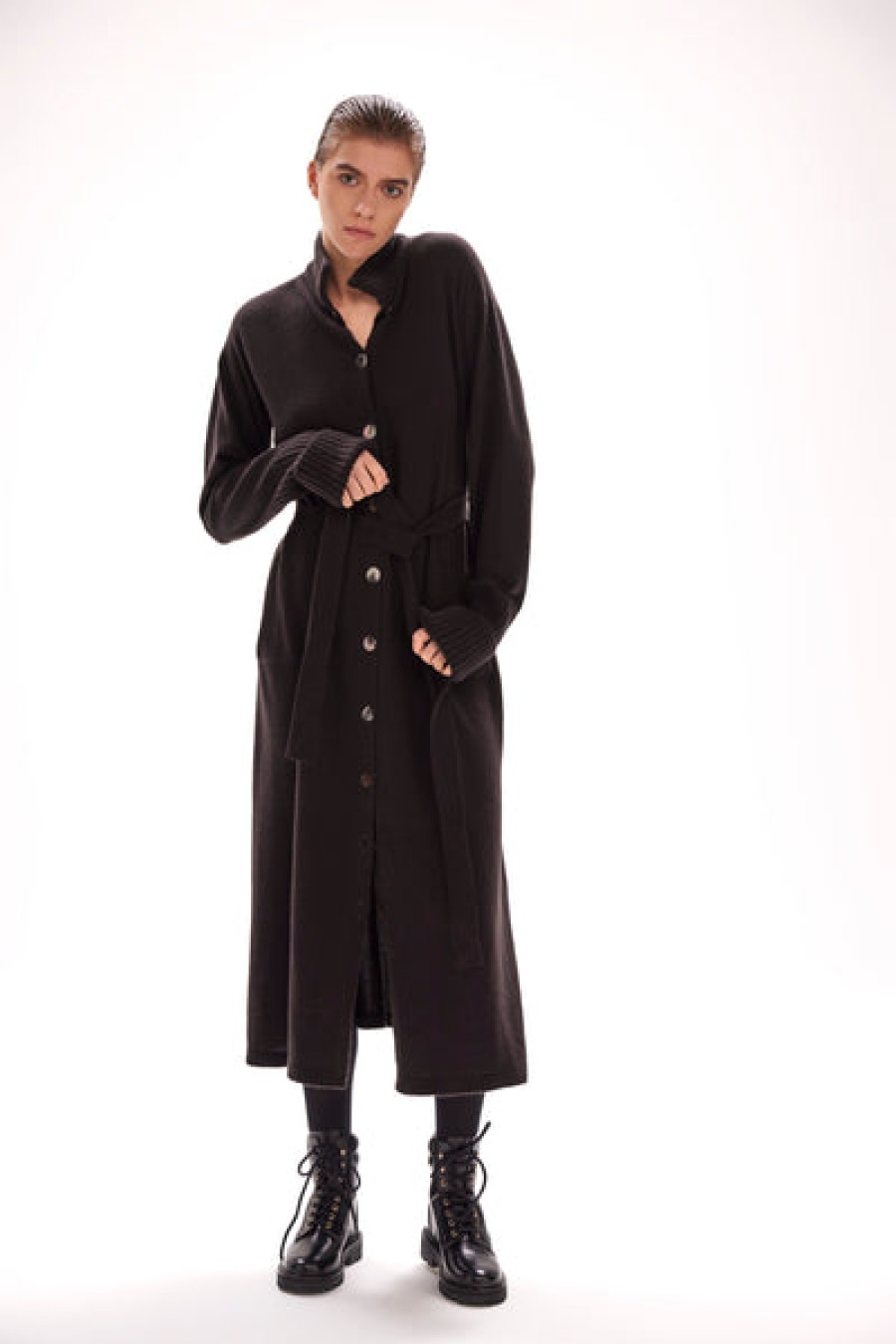 Women Antonia Zander Dresses | Cashmere Turtleneck Midi-Coat & Dress