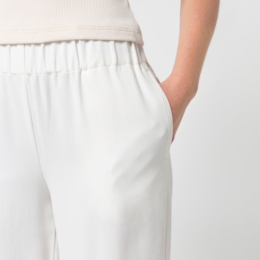 Women Liapure Design Studio Jeans & Trousers | Pants With Straight Leg In Creme White