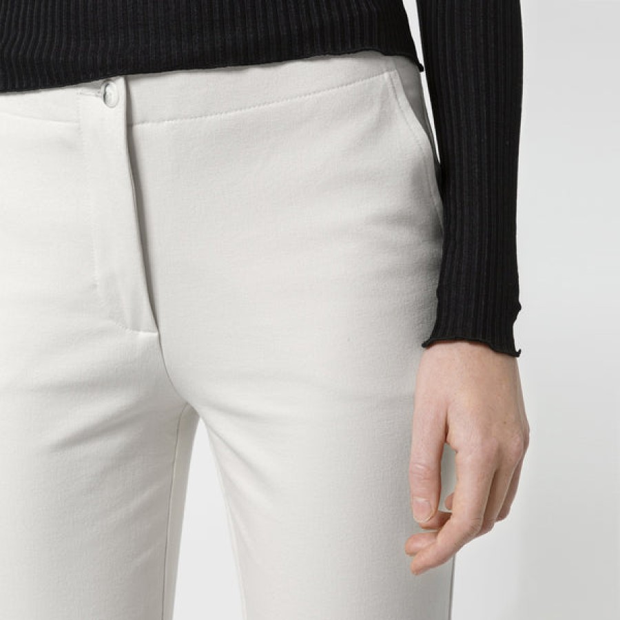 Women Liapure Design Studio Jeans & Trousers | Cropped Cotton Pants In White