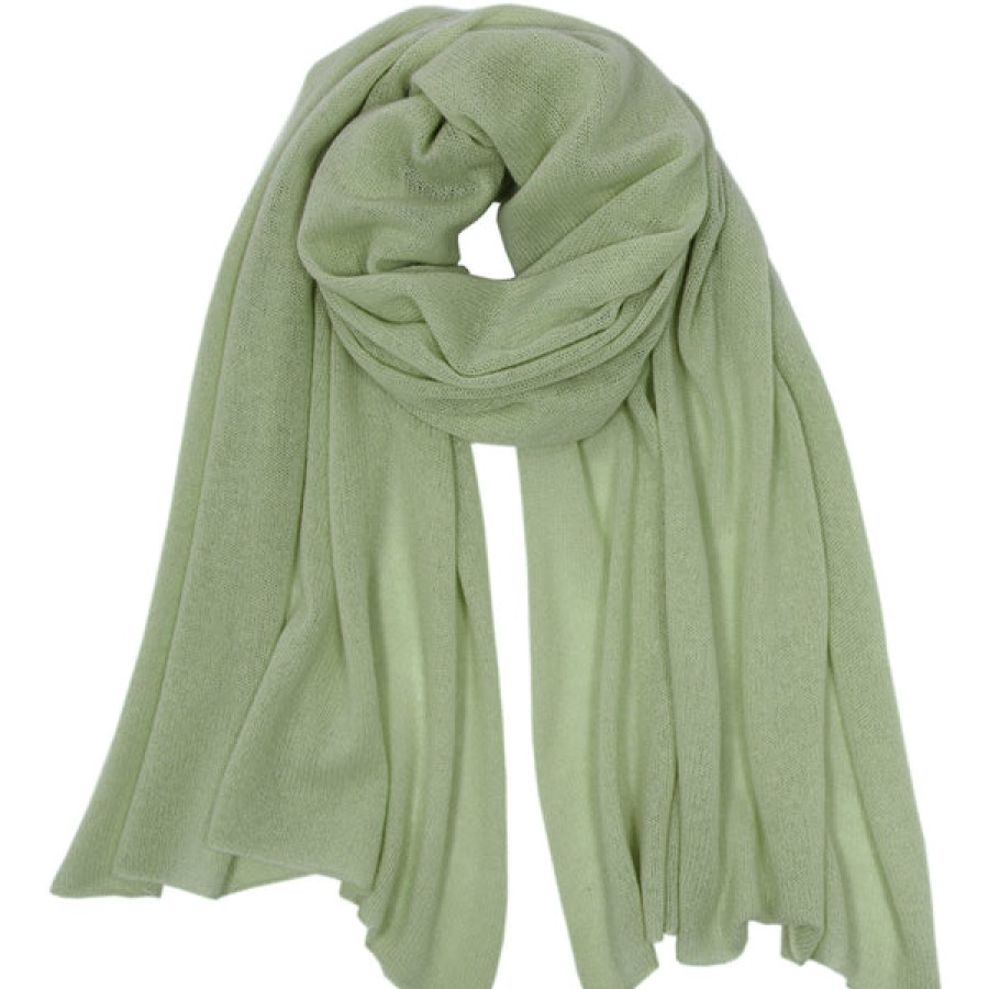 Women PETIT CALIN HAMBURG Knitwear & Cashmere | Light Cashmere Scarf In Lime Green