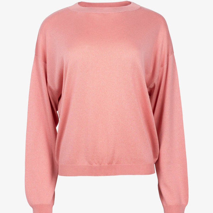 Women STUDIO 163 Knitwear & Cashmere | Pink Silk-Mix Sweater