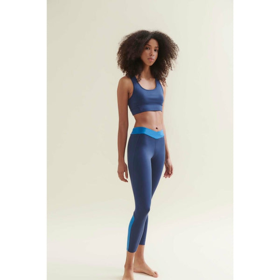 Women Wellicious Gymwear | 7/8 Yoga Leggings In Blue