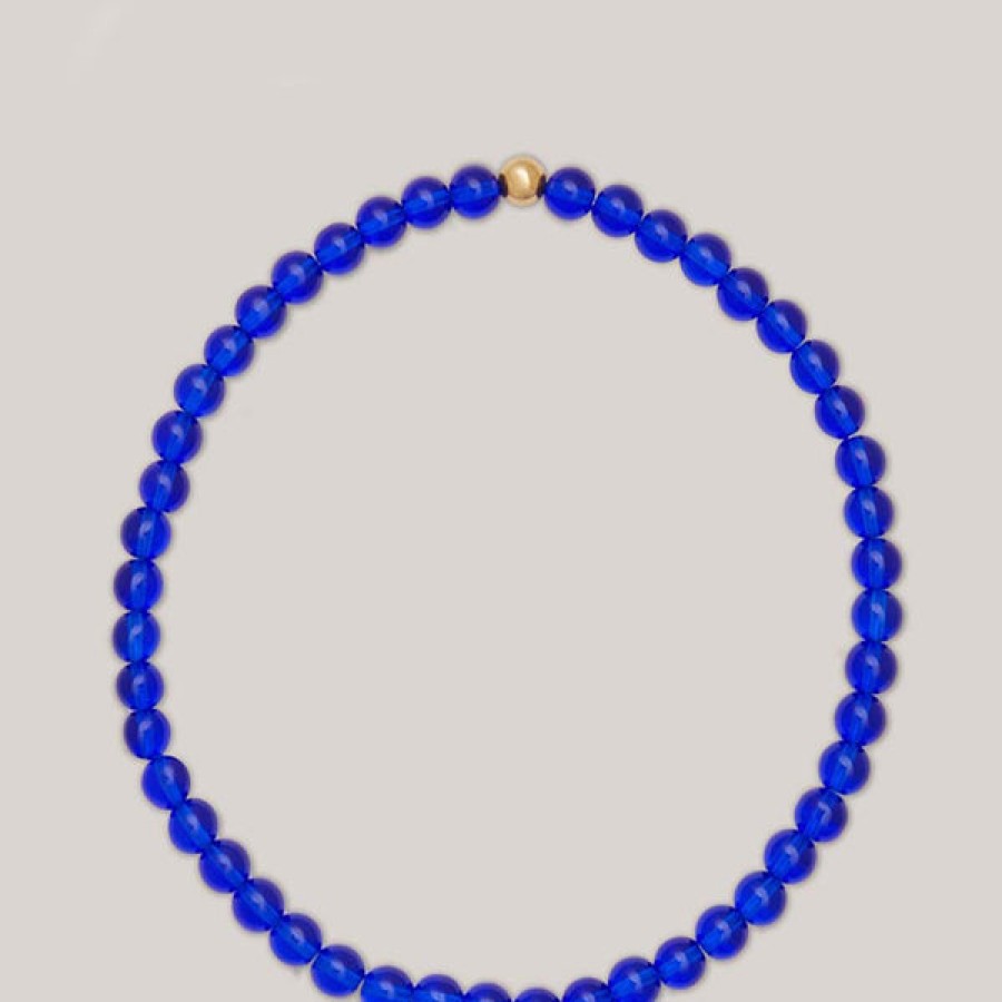 Women MALAIKARAISS Jewelery | Glass Bead Collier In Blue