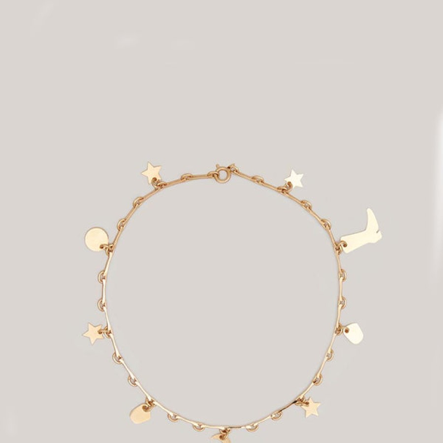 Women MALAIKARAISS Jewelery | Gold Plated Charm Anklet