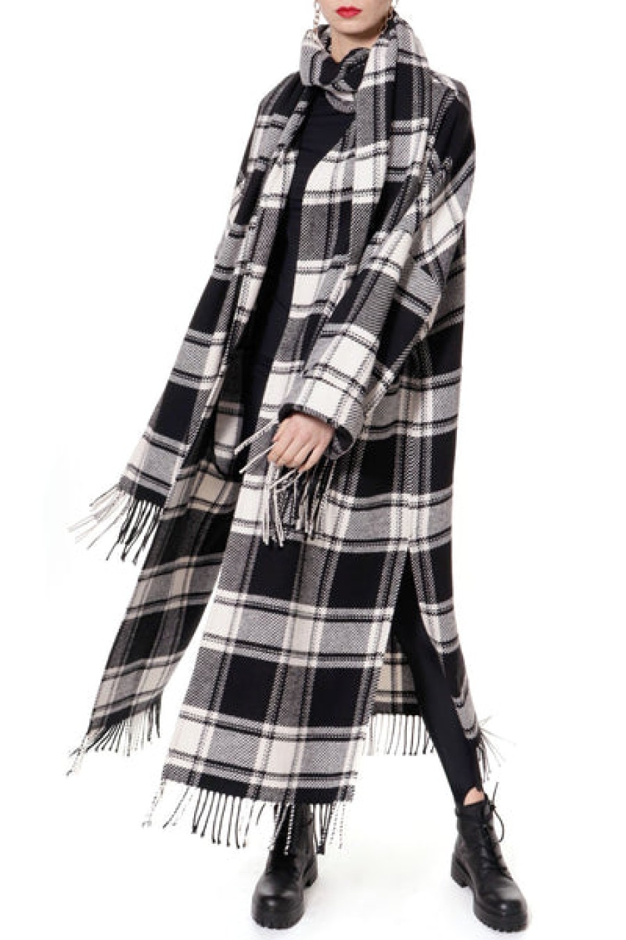 Women AGGI Coats & Jackets | Checker Plaid Wool-Coat