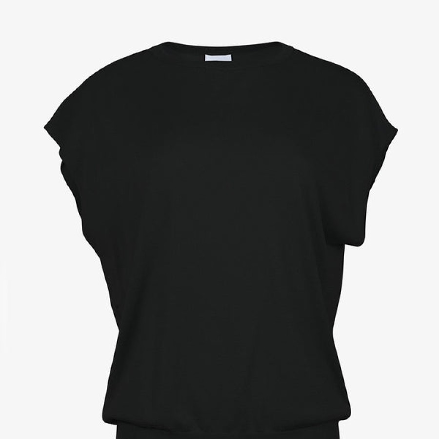 Women STUDIO 163 Tops & Shirts | Black Silk Shirt