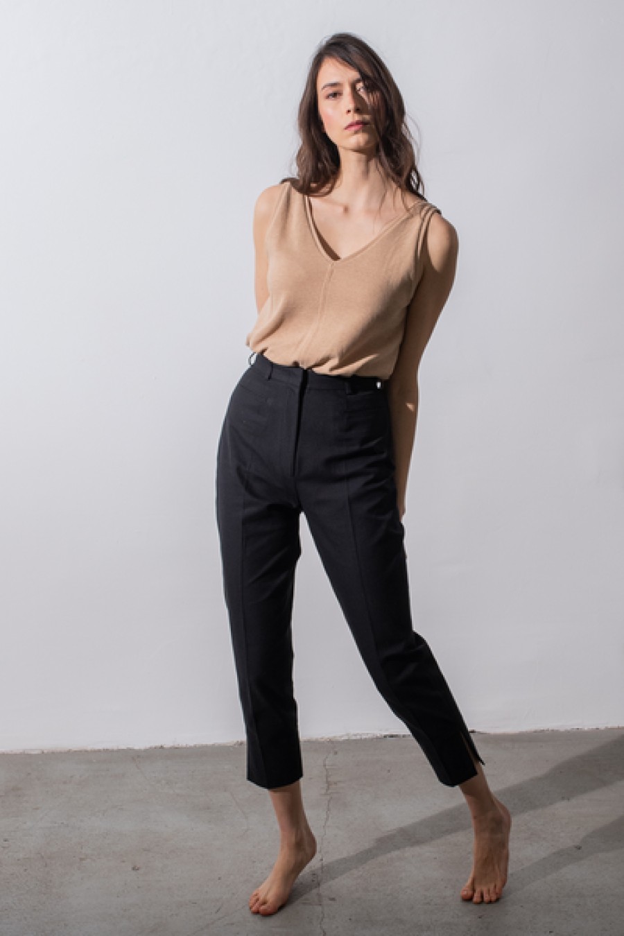 Women HELLO'BEN Jeans & Trousers | Black Cigarette Pants