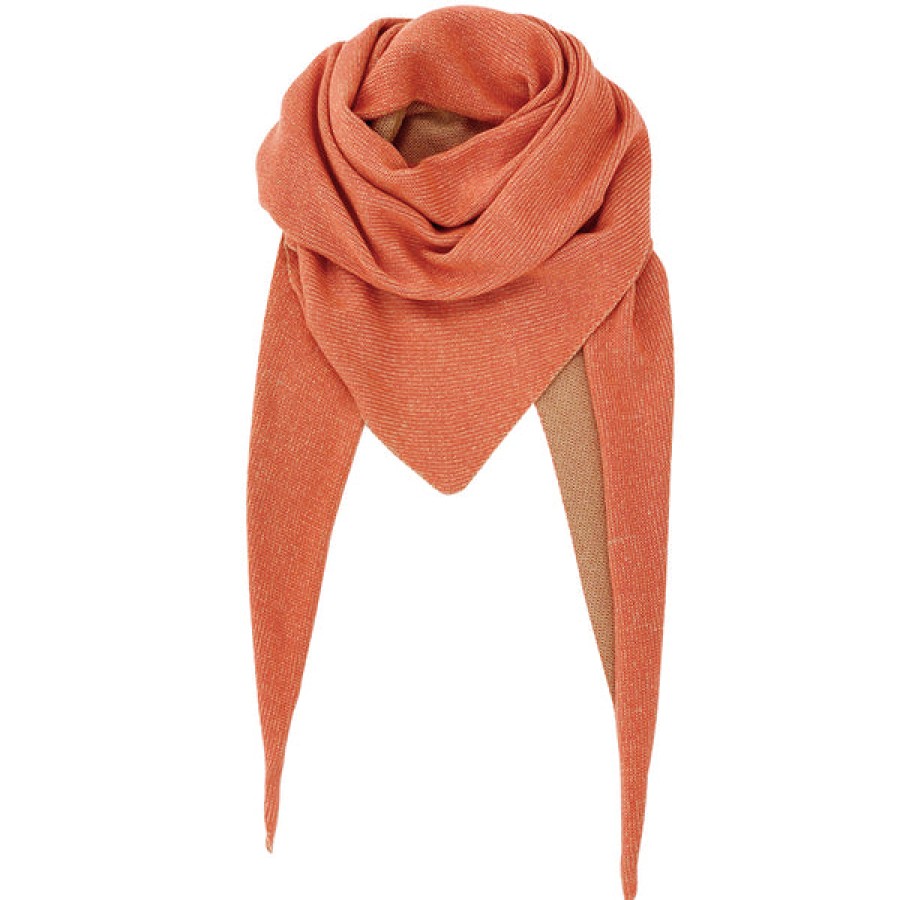 Women PETIT CALIN HAMBURG Knitwear & Cashmere | Bicolored Cashmere Triangle Scarf In Origami/Dune