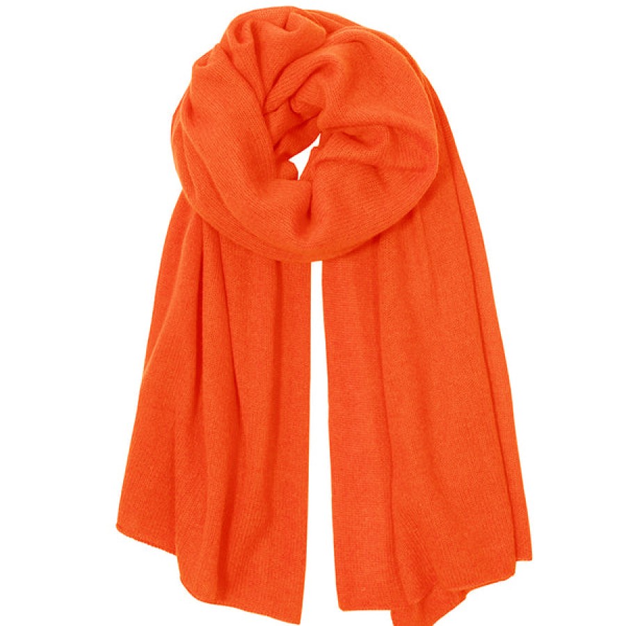 Women PETIT CALIN HAMBURG Knitwear & Cashmere | Light Cashmere Scarf In Orange