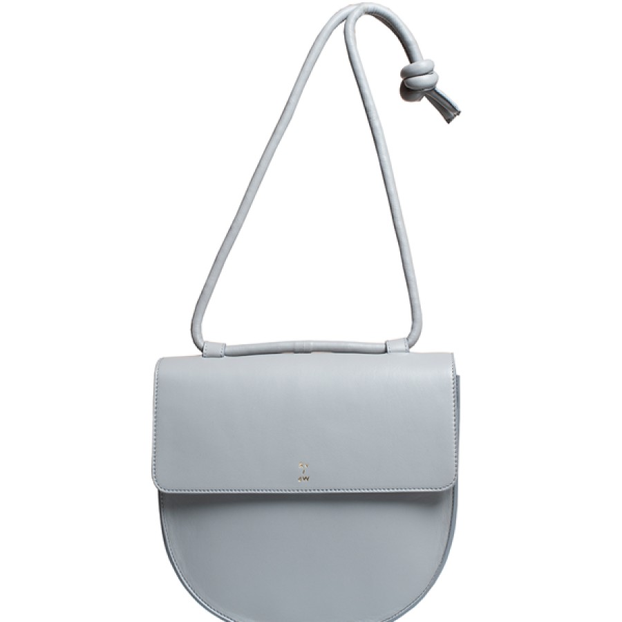 Women Ruigrok van der Werven Bags | Leather Crossbody-Bag In Light Grey