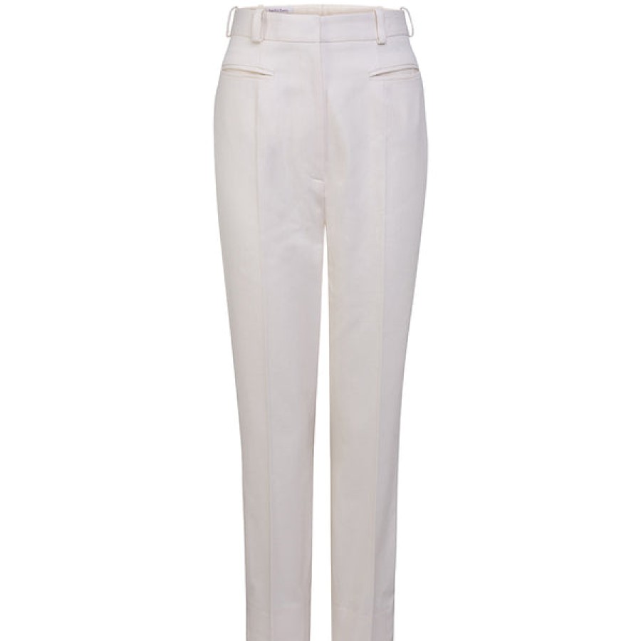 Women HELLO'BEN Jeans & Trousers | Narrow Pants Made Of Organic Cotton In Off-White