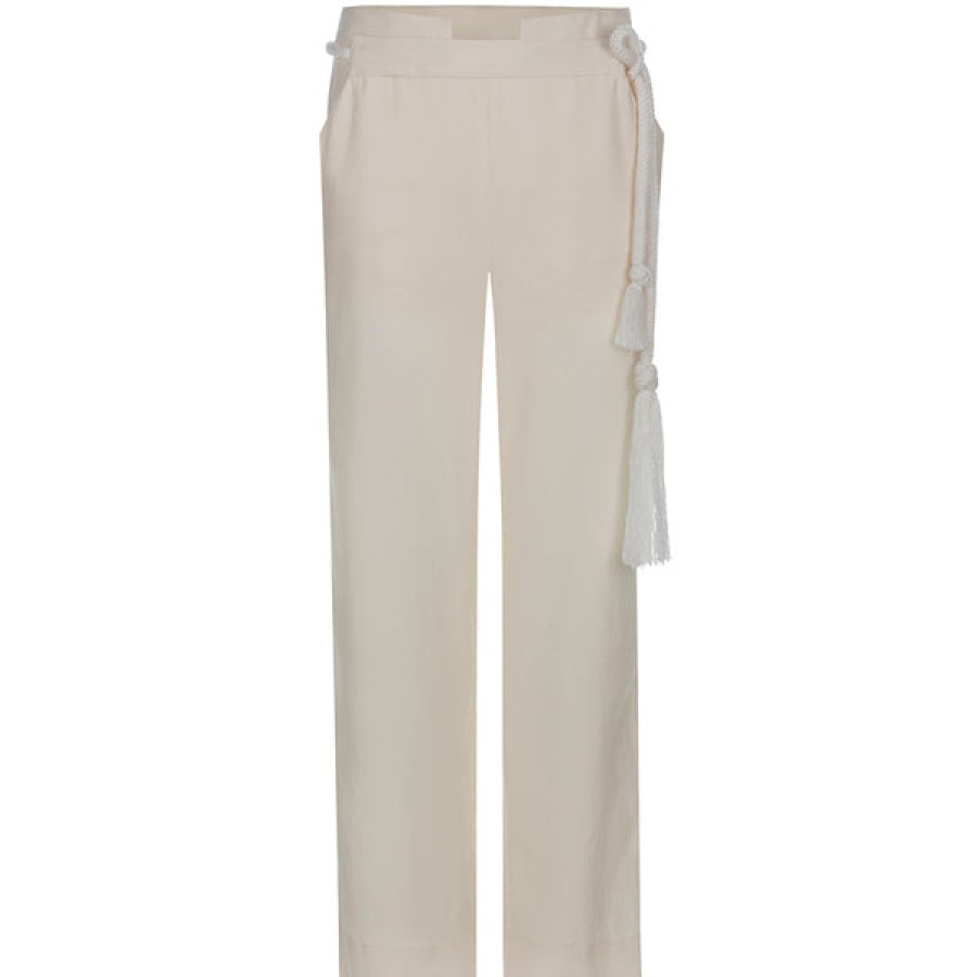 Women Antonia Zander Jeans & Trousers | Sailor Pants With Belt Loops In White