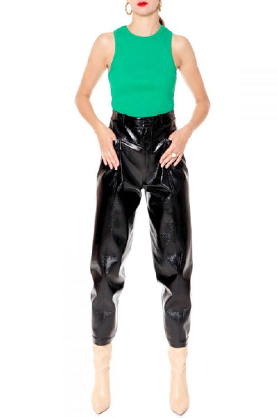 Women AGGI Jeans & Trousers | Vegan Leather Pants