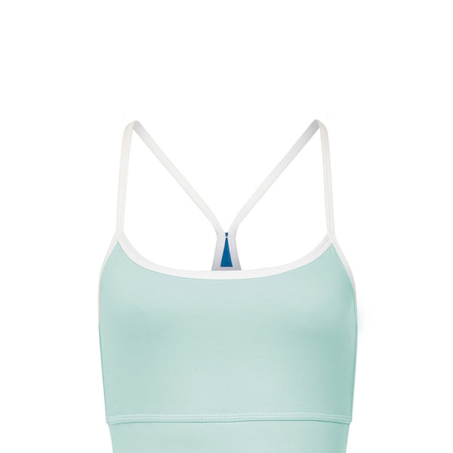 Women Wellicious Gymwear | Cropped Yoga Tank Top In Green/Blue