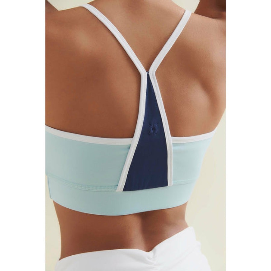 Women Wellicious Gymwear | Cropped Yoga Tank Top In Green/Blue