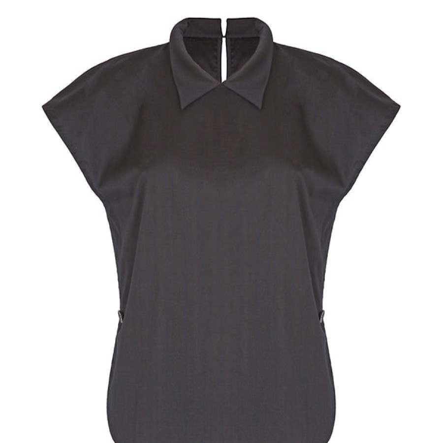 Women Helene Galwas Tops & Shirts | Black Sleeveless Blouse