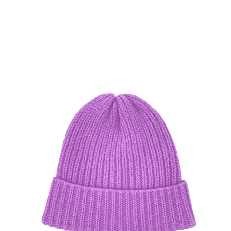 Women PETIT CALIN HAMBURG Accessories | Ribbed Cashmere Beanie In Lilac