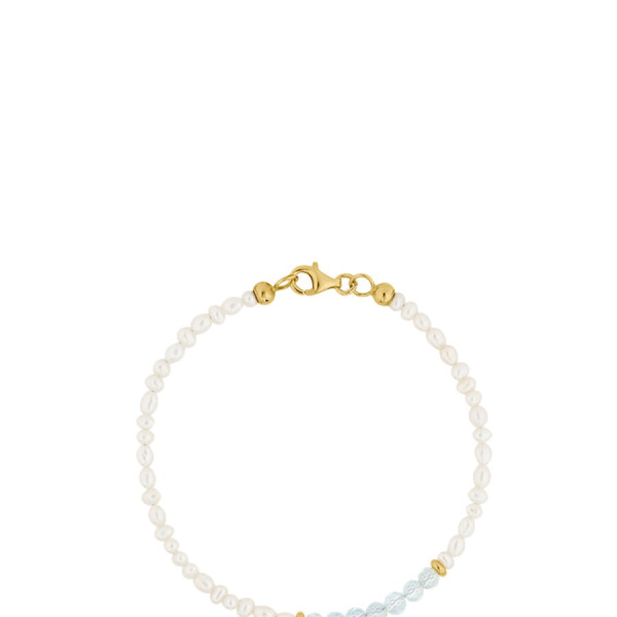 Women LLR Studios Jewelery | Pearl And Aquamarine Gemstone Bracelet