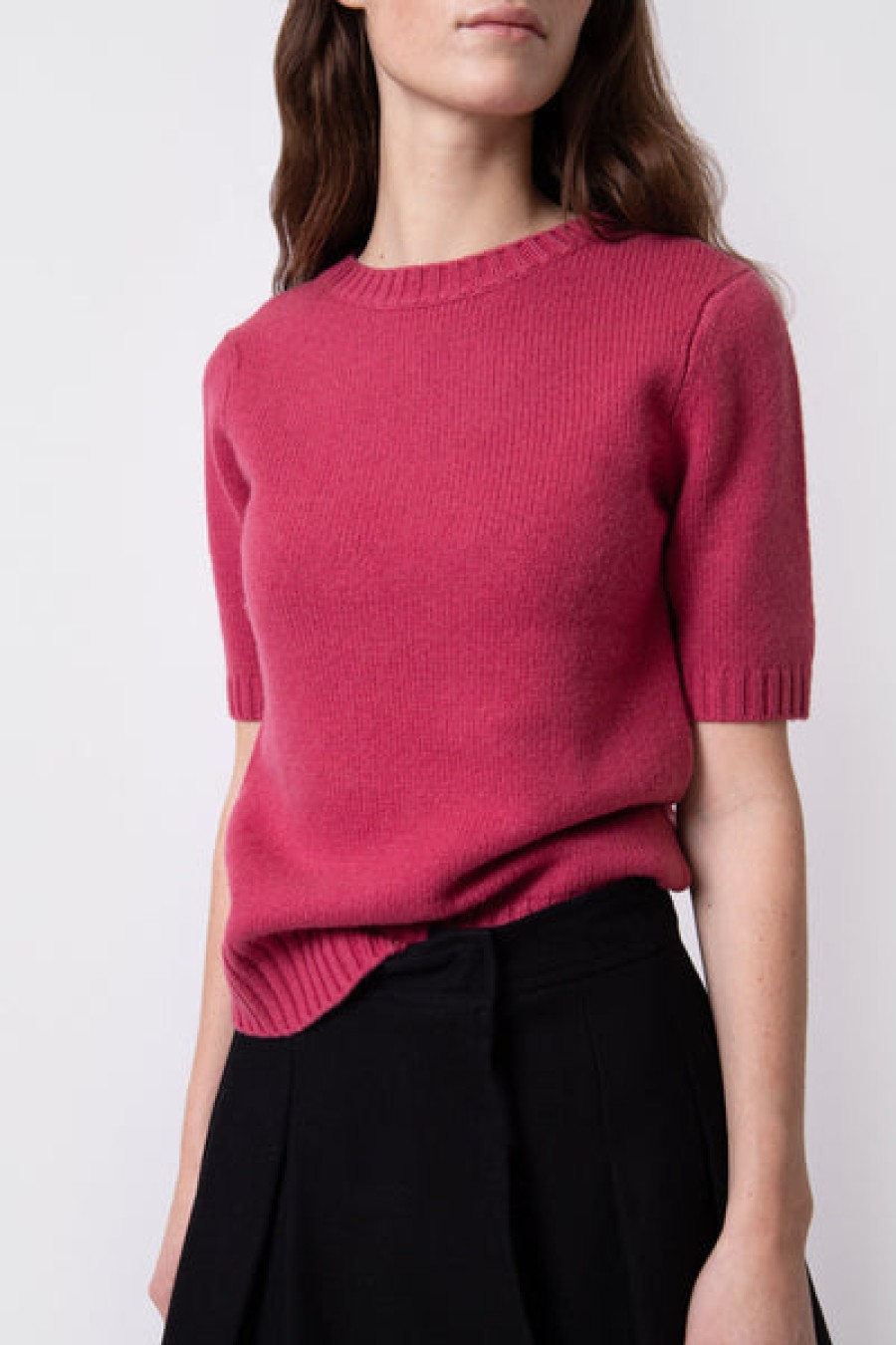 Women Maison O Paris Knitwear & Cashmere | Short Sleeve Wool Sweater