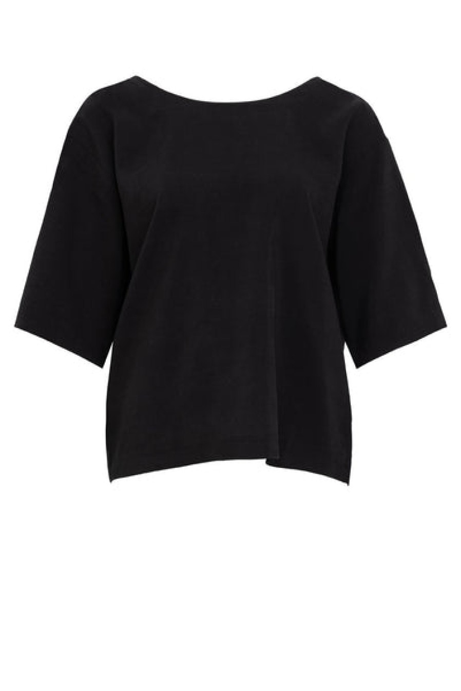 Women HELLO'BEN Tops & Shirts | Backless Linen Top In Black