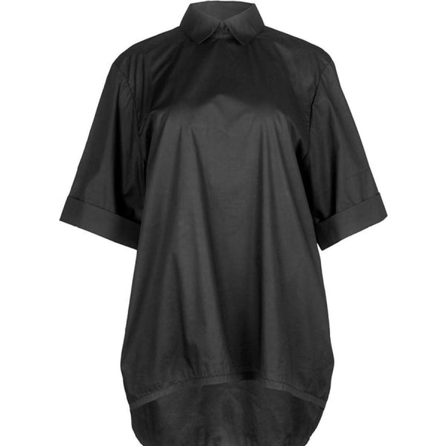 Women Helene Galwas Tops & Shirts | Black Straight Cut Blouse