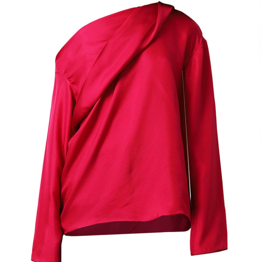 Women Maison O Paris Tops & Shirts | Assymetric Silk Blouse